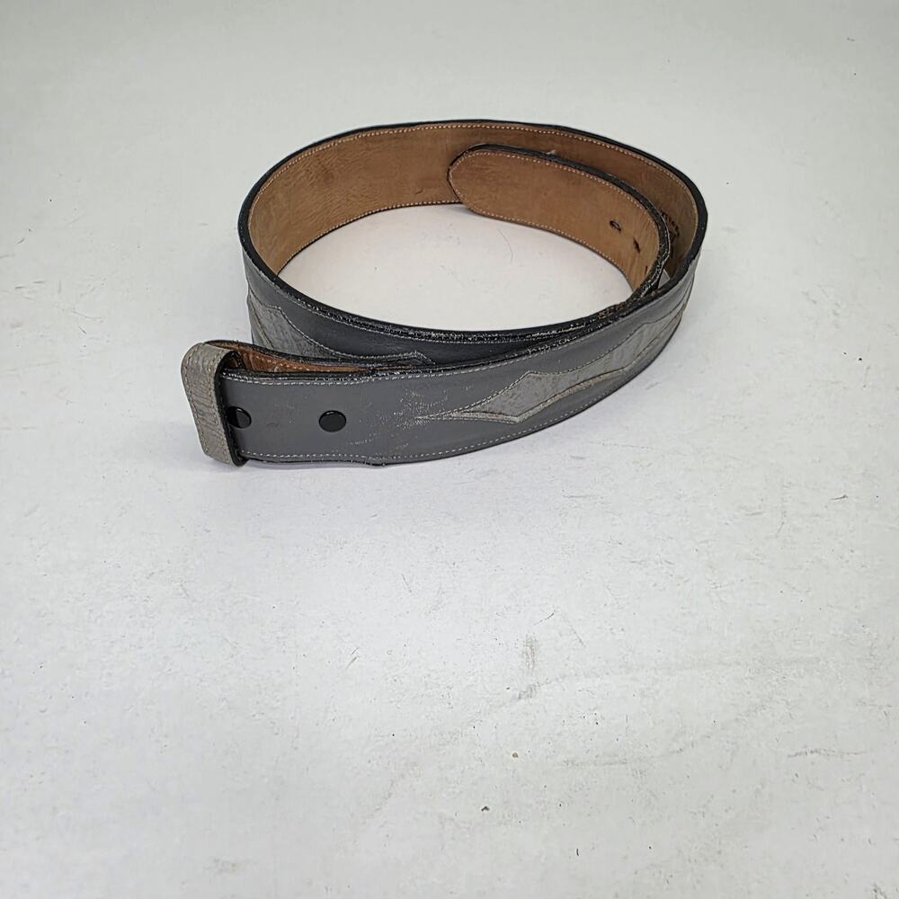 Vintage Tony Lama Men’s Women’s Leather Gray Tooled Belt Length 30 Western